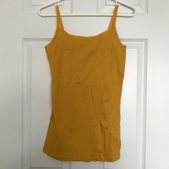 NWOT Majora Essentials Mustard Yellow M Scoop Neck Cami Tank Top - Picture 1 of 3
